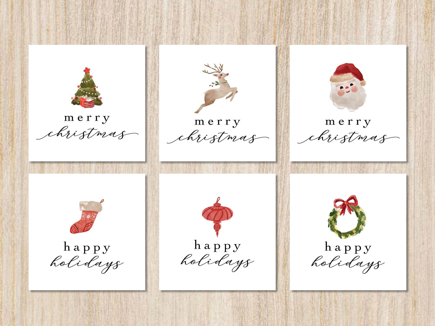 Merry Christmas Sticker Pack, Watercolor Christmas Sticker, Merry Christmas Labels, Holiday Gift Tags, Holiday Gift Sticker, Xmas Stickers