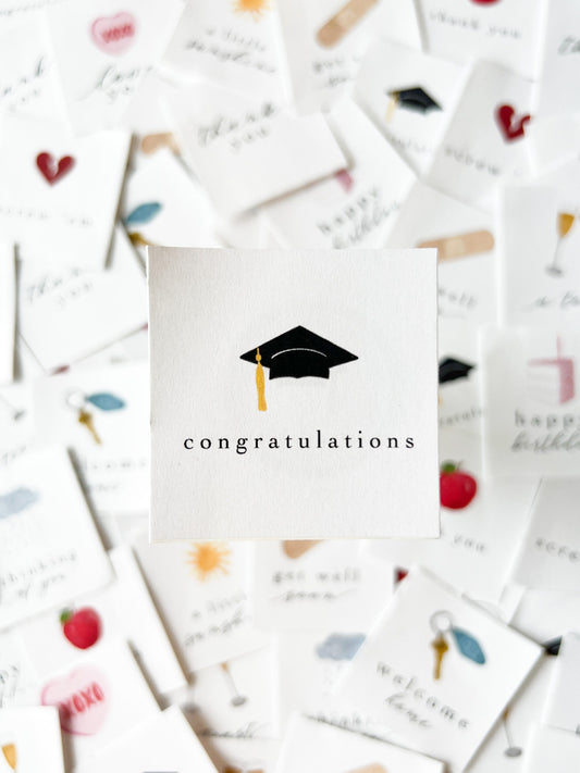 Graduation Stickers / Gift Tags (sheet of 6), Watercolor Graduation Cap Gift Tags, Grad Cap Gift Labels, 2023 Graduation Gift Tag Sticker